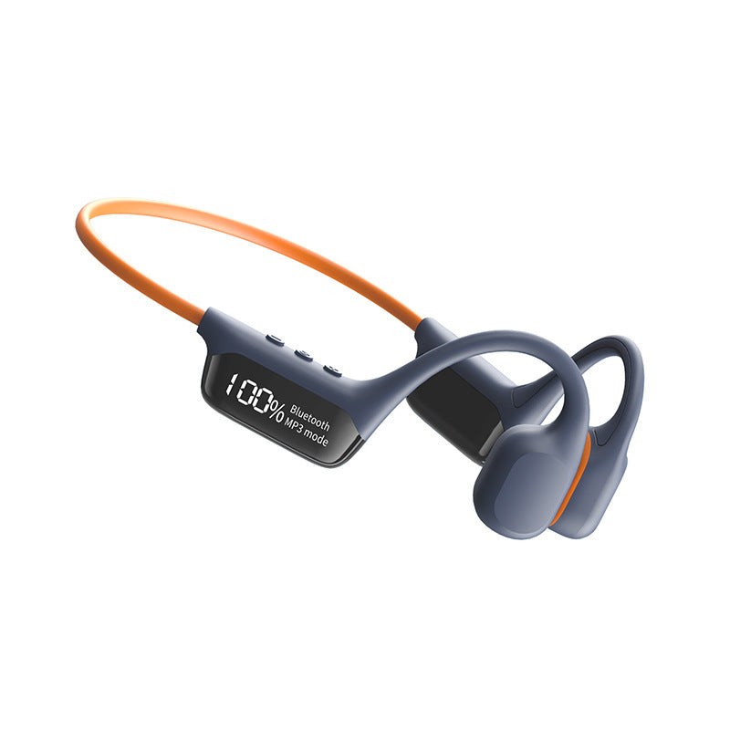 Wireless Bone Conduction Headphones with Digital Display - Waterproof Sports Bluetooth Headset