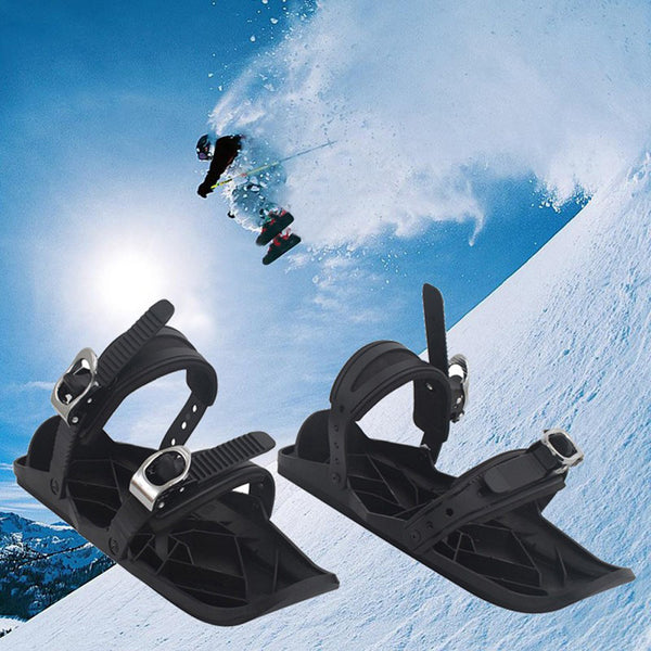 Adjustable Double-Board Ski Boots - Portable Outdoor Winter Sports Footwear with Zinc Alloy Buckles