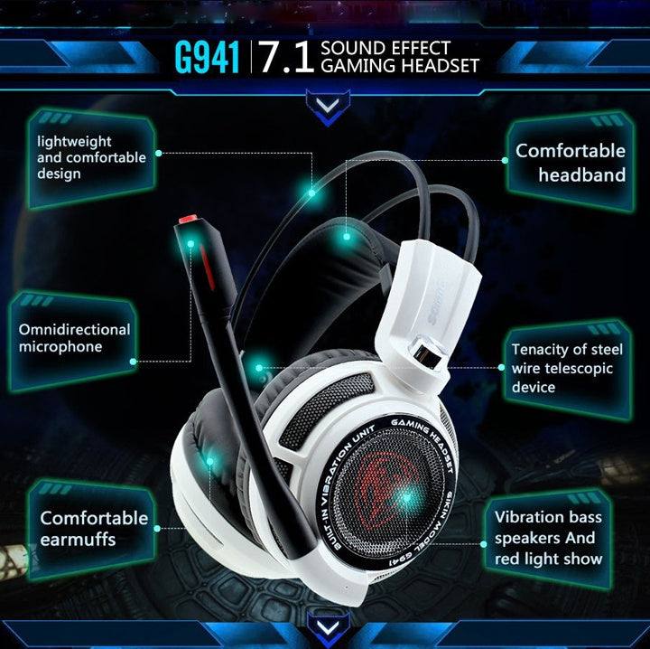 Professional Gaming Headset G941 - USB Wired with Microphone for PC Gaming