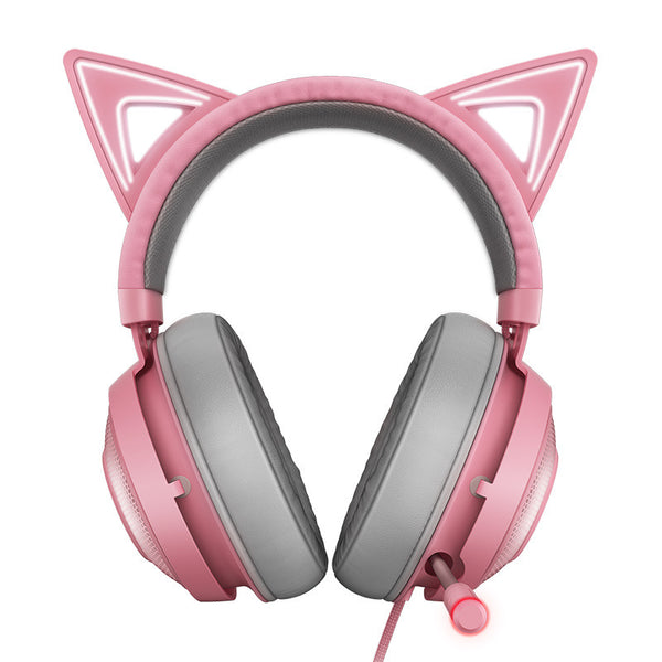 Luminous Cat Ear Gaming Headset - USB Wired Headphones with LED Glow