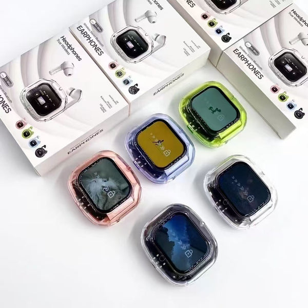 Wireless Bluetooth Earbuds with LCD Display & Noise Reduction Technology