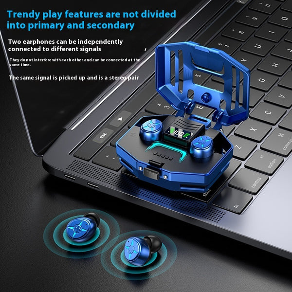 Gaming Bluetooth Earbuds with Digital Display - Waterproof Wireless Headphones