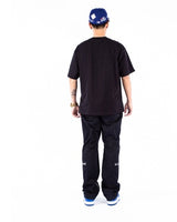 Stylish Black Multi-Pocket Cargo Trousers - Retro Micro-Flared Design