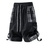 Plaid Stitching Casual Shorts Men's Loose Cargo Shorts