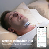 Advanced Smart Anti-Snoring Device - Electronic Sleep Aid with Muscle Stimulator & 20 Conductive Strips
