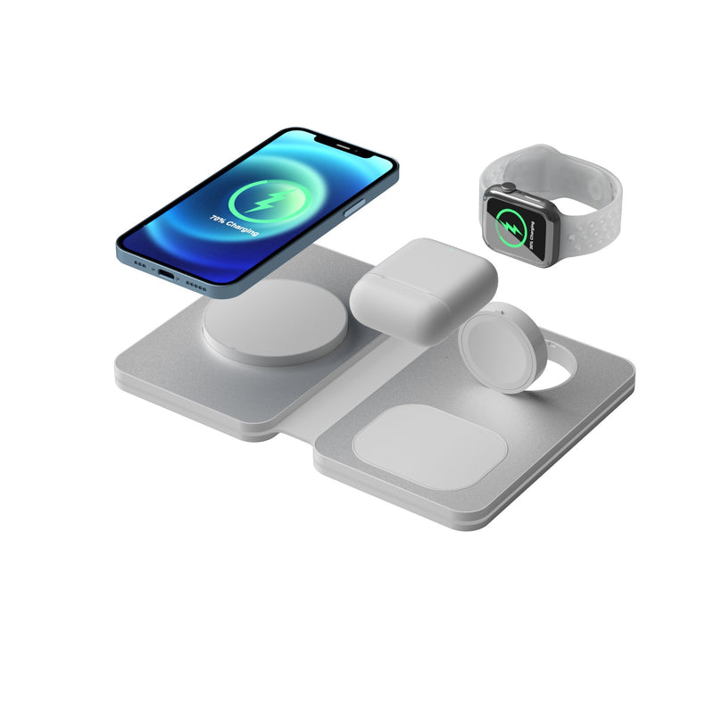 Premium 3-in-1 Foldable Wireless Charging Station - Aluminum Alloy Design