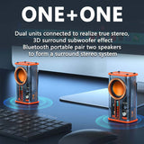 Futuristic Transparent Bluetooth Speaker with LED Light Show - Wireless Stereo Sound System