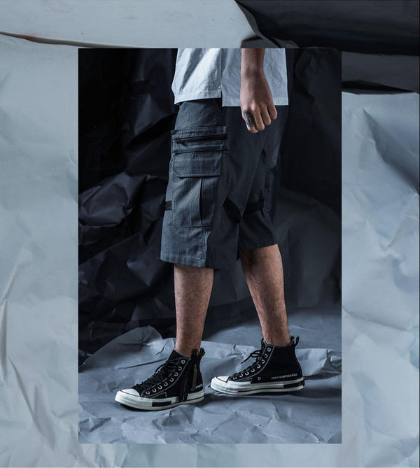 Tactical Cargo Shorts - Loose Fit Cotton Paratrooper Style for Men