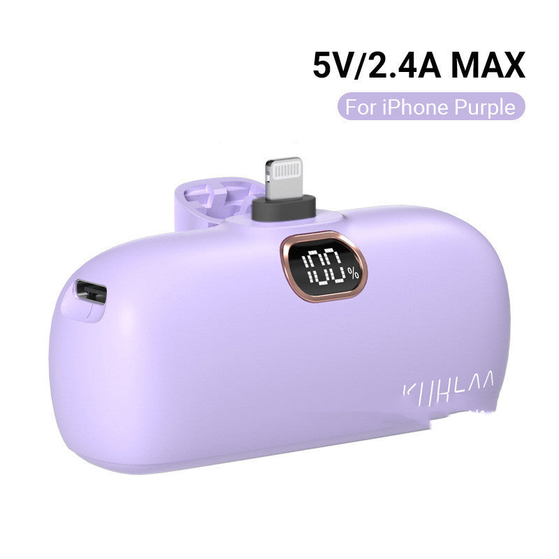 Pocket Portable Capsule Power Bank With Interface