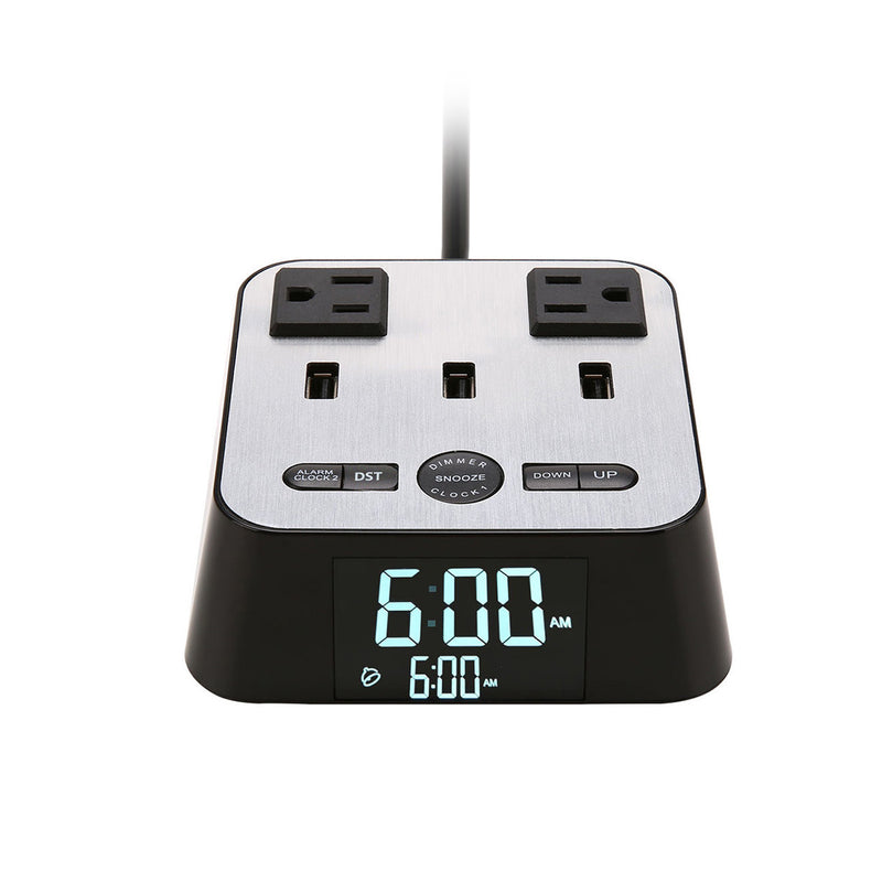 LED American Standard Socket USB Alarm Clock Socket