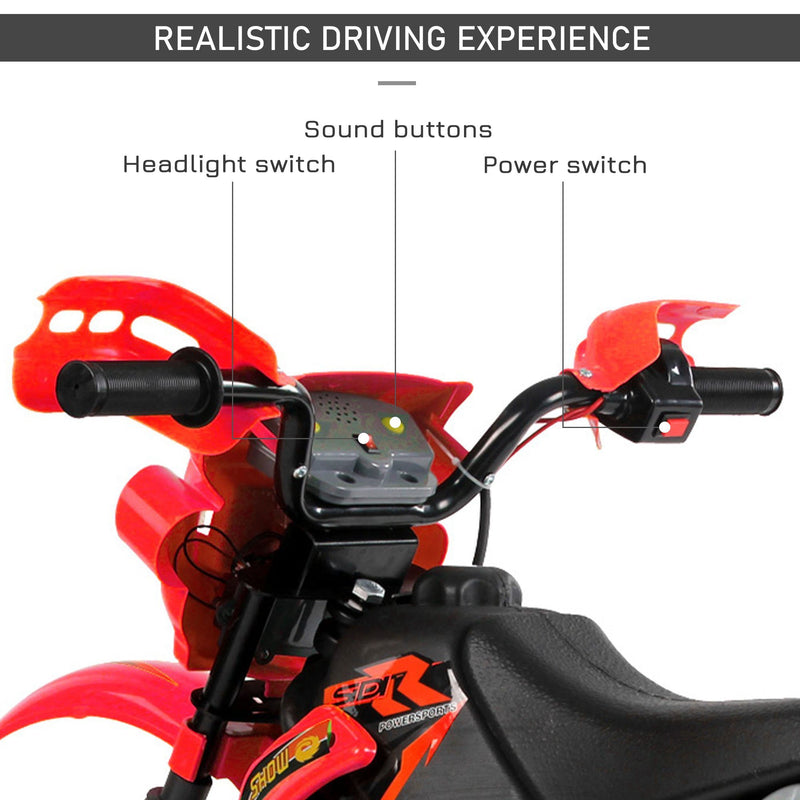 Electric Kids Motorcycle - 6V Battery Powered Ride-On Bike with Training Wheels
