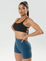 Women's Strappy Sports Bra - Criss Cross Back Padded Medium Support Wireless Gym Bra Sexy Workout Yoga Bra