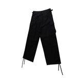 Men's Multi-Pocket Cargo Pants - Loose Wide Leg Denim Trousers with Side Zipper