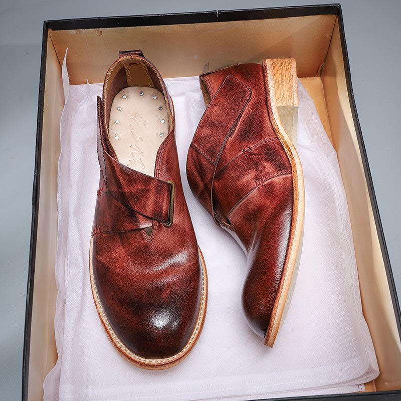 Elegant Cowhide Leather Heightened Casual Women's Shoes