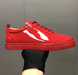 Premium Patent Leather Casual Couple Shoes - Breathable Flat Heel Sneakers