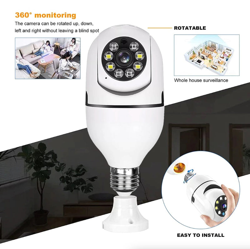 1080P IP E27 Light Bulb Camera Wi-Fi IR Night Smart Home Wireless Security