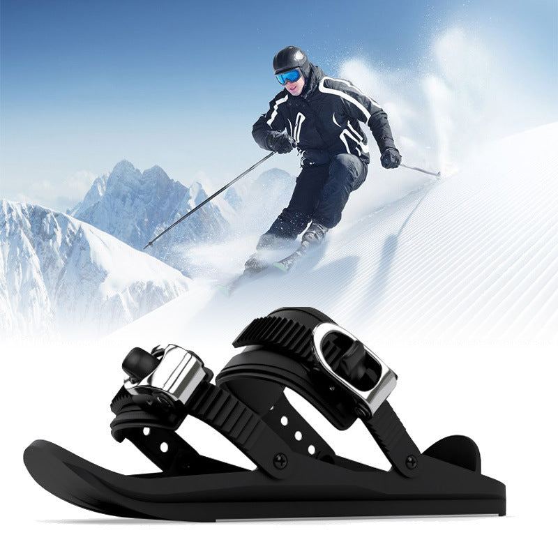 Adjustable Double-Board Ski Boots - Portable Outdoor Winter Sports Footwear with Zinc Alloy Buckles