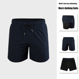 Premium Anti-Embarrassment Double Layer Swimming Trunks for Men - Quick Dry Beach Shorts