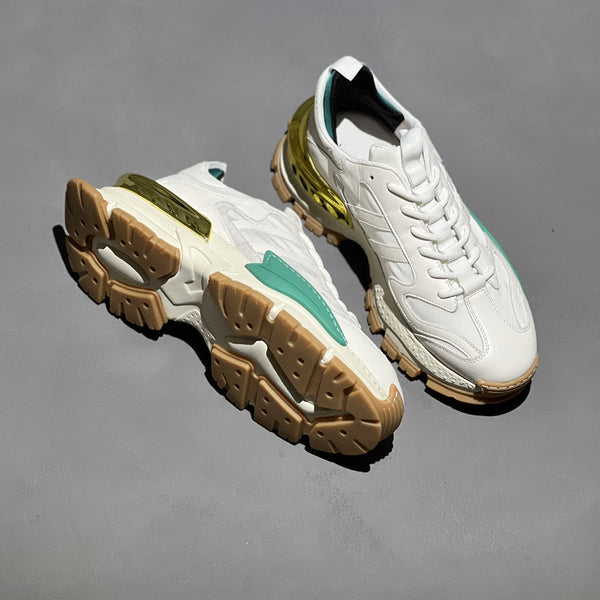 Elevated Style Men's Height-Increasing Leather Sneakers - White Thick Sole Casual Shoes