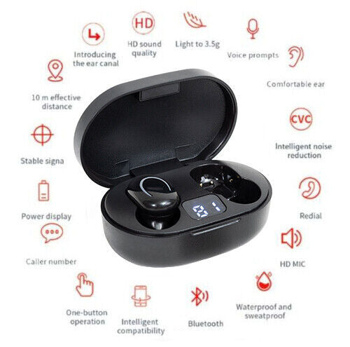 Premium Bluetooth 5.3 Wireless Earbuds - IPX5 Waterproof Sport Headphones with Microphone