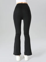 Premium Sharkskin Texture High-Waisted Flare Leggings - 4-Piece Sculpting Set