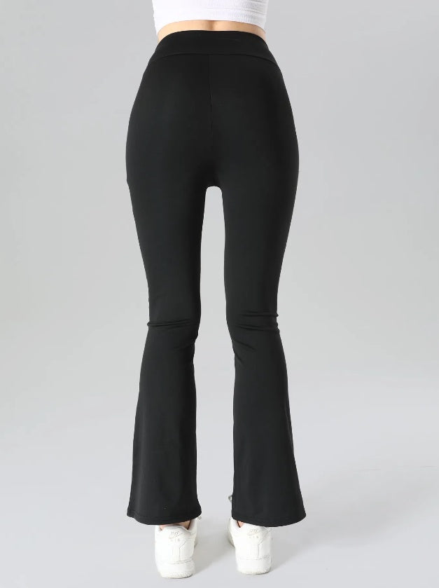 Premium Sharkskin Texture High-Waisted Flare Leggings - 4-Piece Sculpting Set