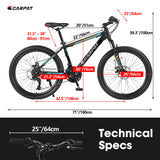 Adventure-Ready 26-Inch Mountain Bicycle - Black & Blue Design
