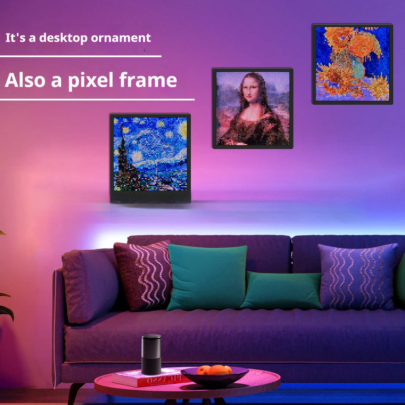 Interactive LED Pixel Gaming Display - 64x64 Bluetooth Desktop Art Frame