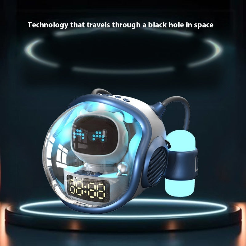 Futuristic AI Voice Spaceship Bluetooth Speaker with Rhythm Ambience Lighting