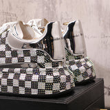 Men's Rhinestone Platform Shoes - Elevated Fashion Statement