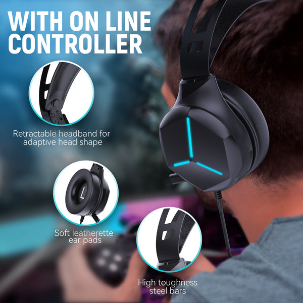 Professional Gaming Headphones - Wired Multi-Platform Headset with 50mm Drivers