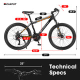 High-Performance Mountain Bicycle S26102 - Black & Orange Adventure Bike