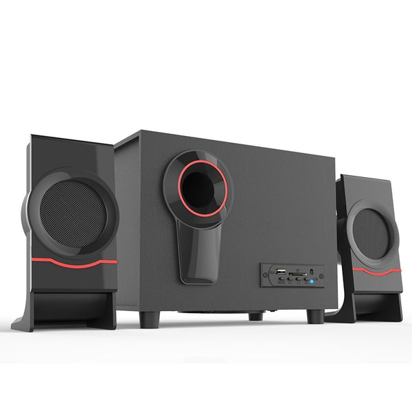 Wooden Bluetooth Speaker with Super Dynamic Bass - 2.1 Channel Multimedia Audio System