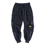 Military-Style Black Cargo Pants - Tactical Paratrooper Design with Multiple Pockets