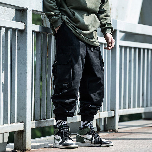 Versatile Cotton Cargo Harem Pants - Loose Fit Military Style Trousers for Men