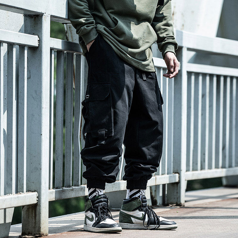 Versatile Cotton Cargo Harem Pants - Loose Fit Military Style Trousers for Men