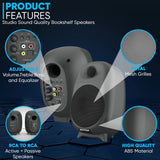 Compact Desktop USB Speakers - 2.0 Channel Wired Subwoofer System