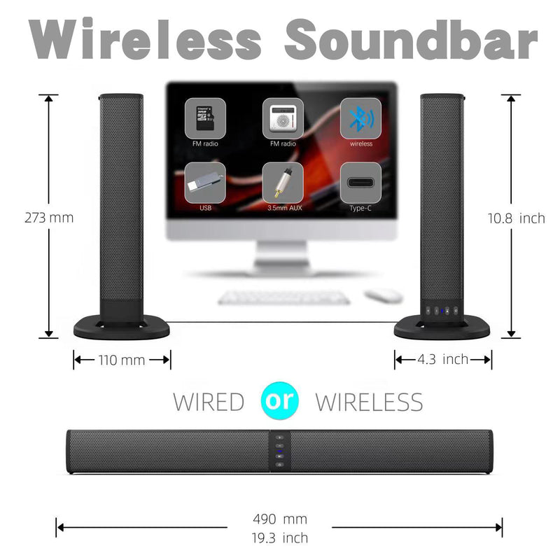 Portable Bluetooth Speaker - 20W Wireless Outdoor Sound System with USB Charging