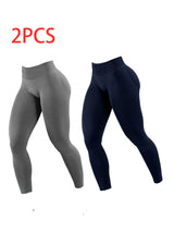 Premium High-Waist Seamless Yoga Leggings Set - 2 Pack