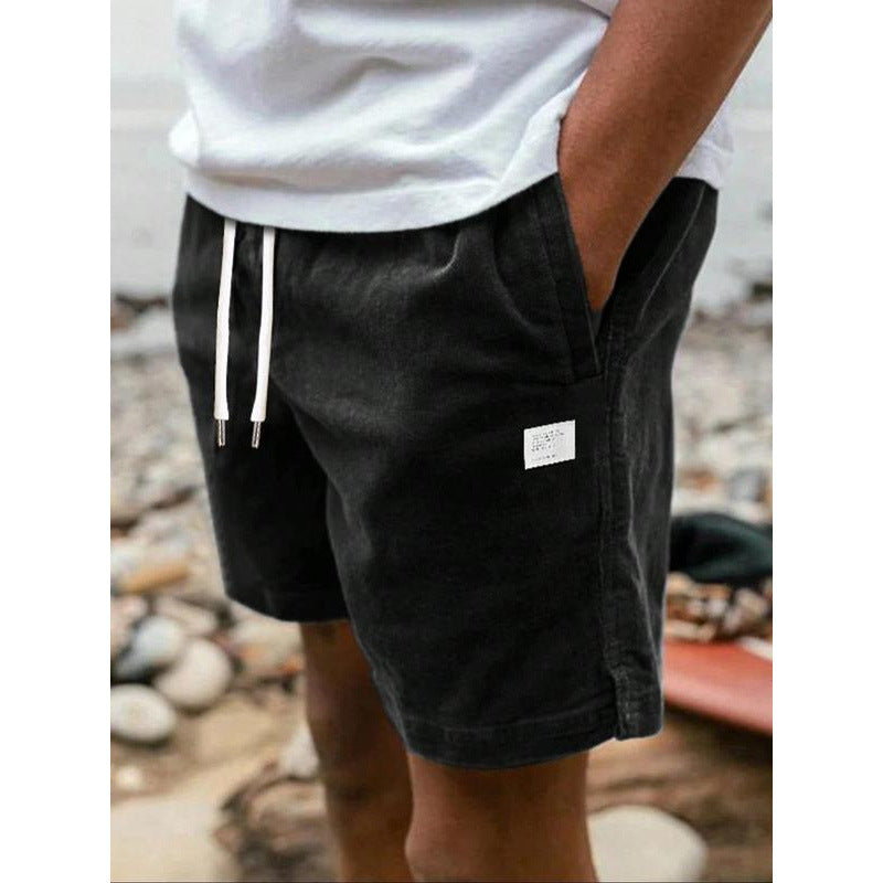 Men's Casual Drawstring Shorts with Letter Print - Comfortable Summer Wear