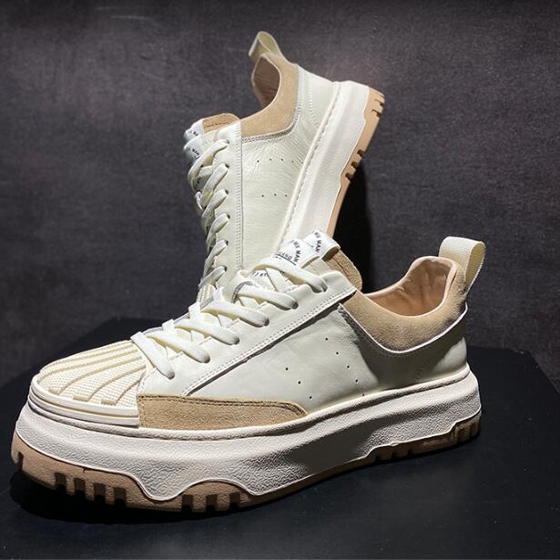 Men's Premium Leather Height Increasing Sports Shoes - Thick Sole Athletic Footwear