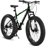 Adventure Mountain Bike S26109 - Black & Green 26-Inch Manual Bicycle