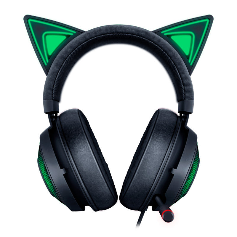 Luminous Cat Ear Gaming Headset - USB Wired Headphones with LED Glow