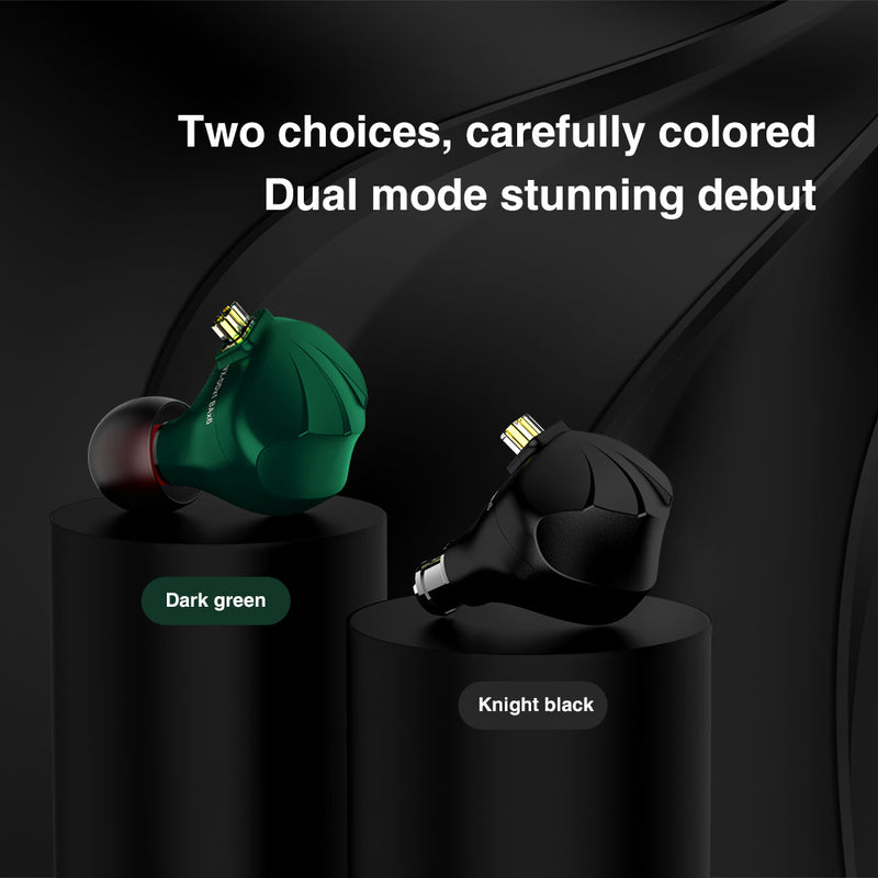 TRN VX Professional Hybrid In-Ear Earphones - 6BA+1DD Drivers with Detachable Cable