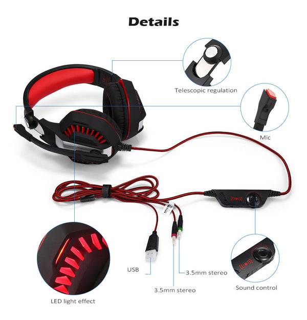 Professional Gaming Headset with Crystal Clear Microphone - Blue E-Sports Audio Experience