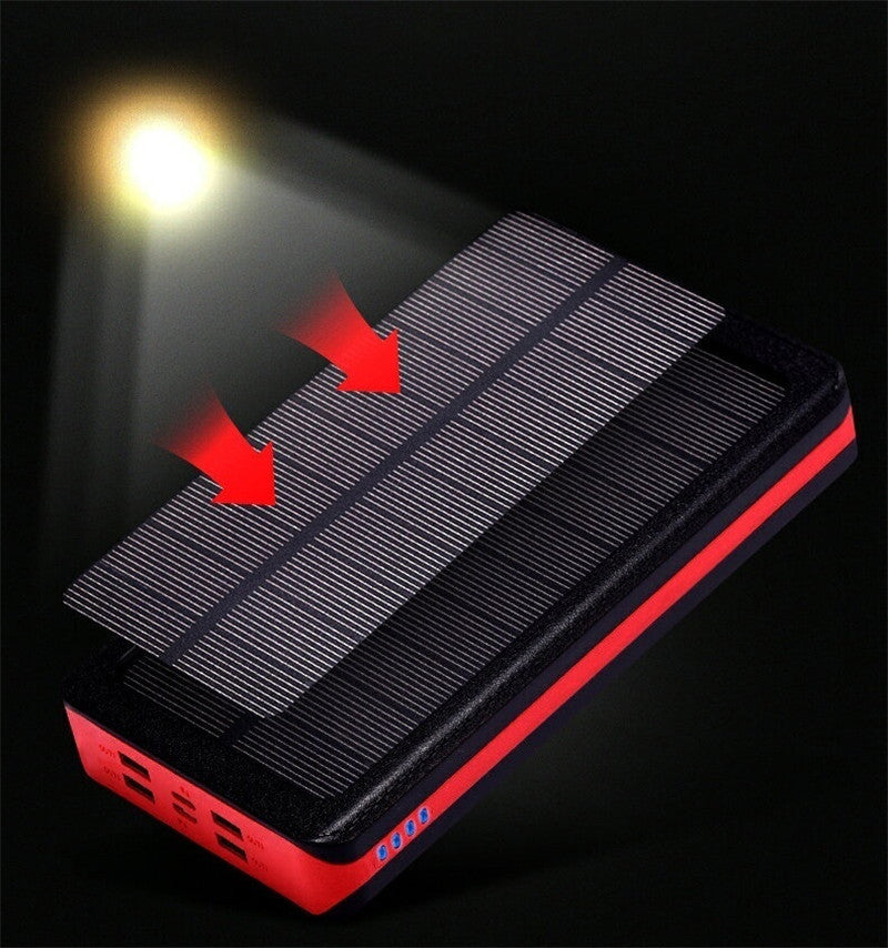 30,000mAh Solar Power Bank - Portable Wireless Charger with LED Display