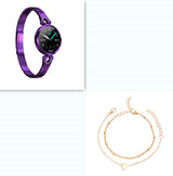 Elegant Rose Gold Smart Watch - Waterproof Fitness Tracker with Heart Rate Monitor for Active Women