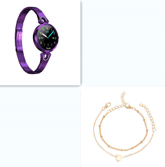 Elegant Rose Gold Smart Watch - Waterproof Fitness Tracker with Heart Rate Monitor for Active Women