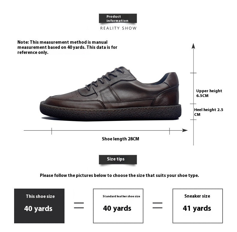 Premium Leather Sneakers - Breathable Low Top Vintage Men's Casual Shoes
