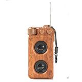 Premium Wood Grain Bluetooth Speaker - Wireless Dual Audio with Card Slot